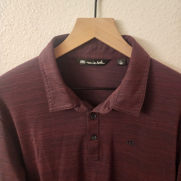 Travis Mathew Maroon Cotton Blend Longsleeve Polo Shirt Mens Large - Picture 4 of 9